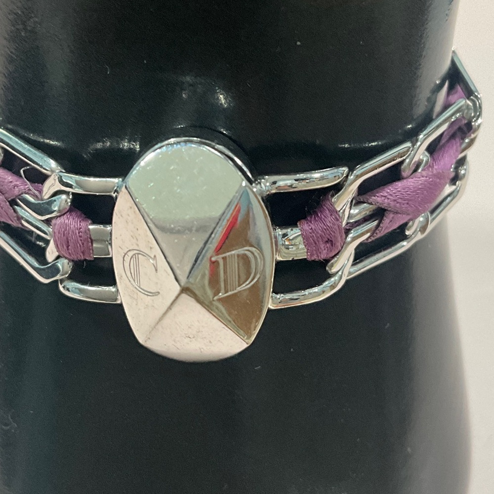 Dior Silver and Purple Magnetic Chain Bracelet - Picture 3 of 7